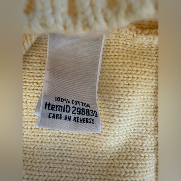 LL Bean 100% cotton cable knit pastel yellow spring sweater - size XL - Picture 4 of 7